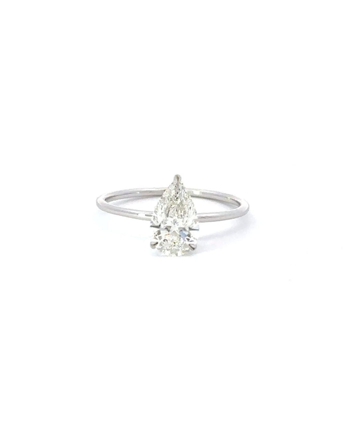 1.04 CT Pear F/VVS2 CVD Diamond Solitaire Engagement Ring - Camila Brown