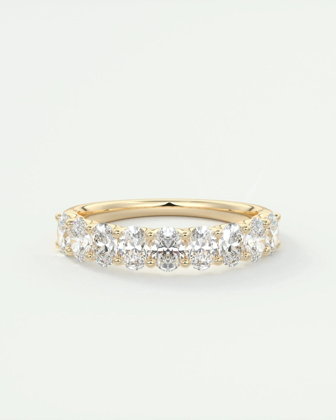 1.35 TCW Oval CVD Diamond Half Eternity Wedding Band - Camila Brown