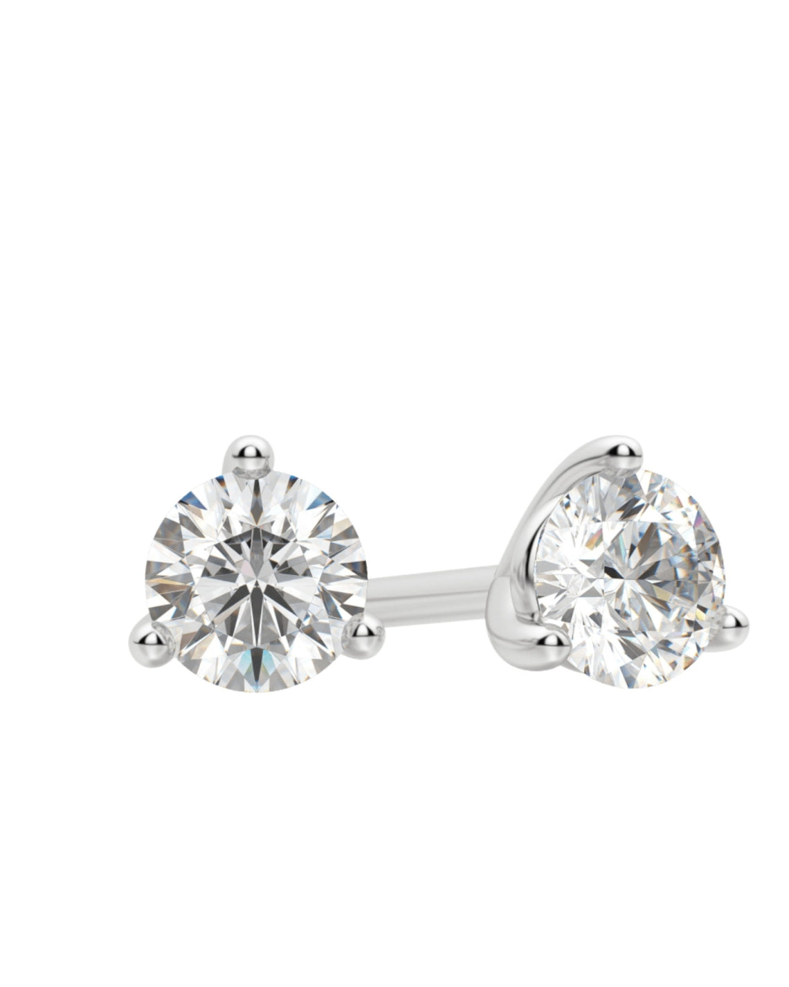 0.50 TCW-1.0 TCW Round Cut Moissanite Solitaire Stud Earrings - Camila Brown