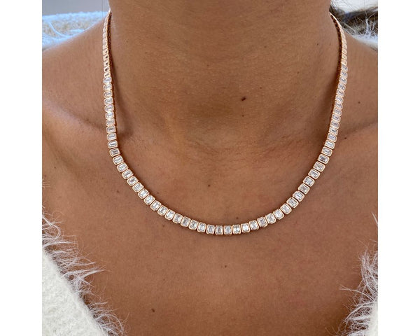Emrald Lab Grown Diamond Tennis Necklace