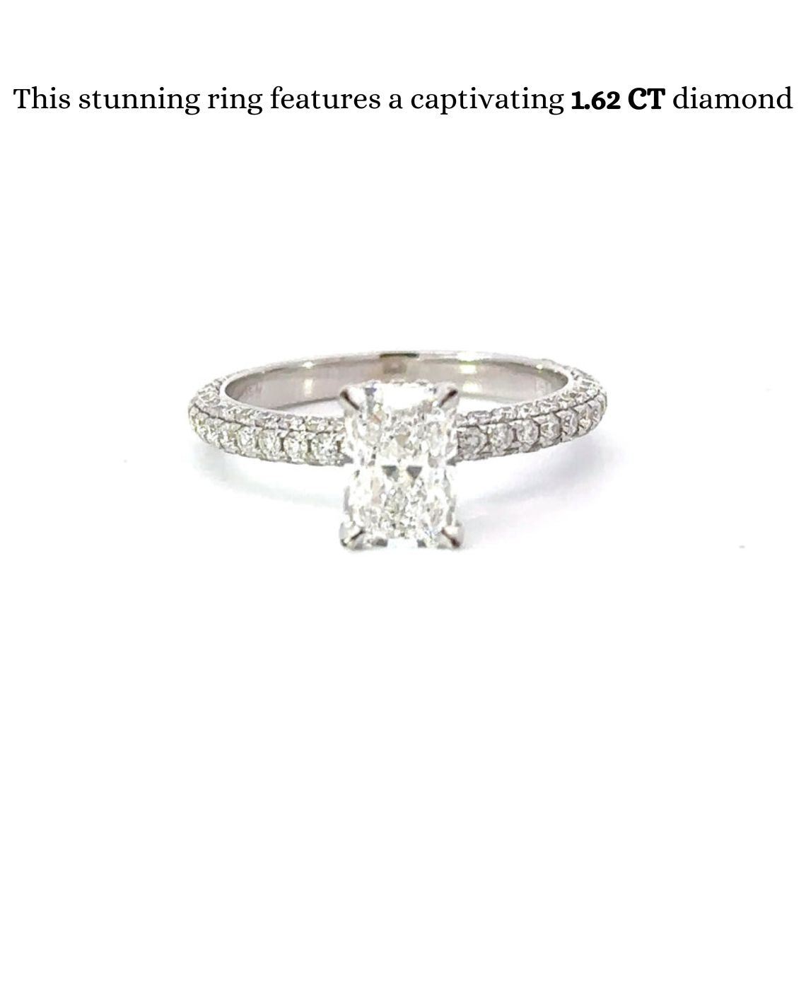 1.62-3.62 CT Radiant F/VS1 CVD Diamond Pave Setting Engagement Ring - Camila Brown