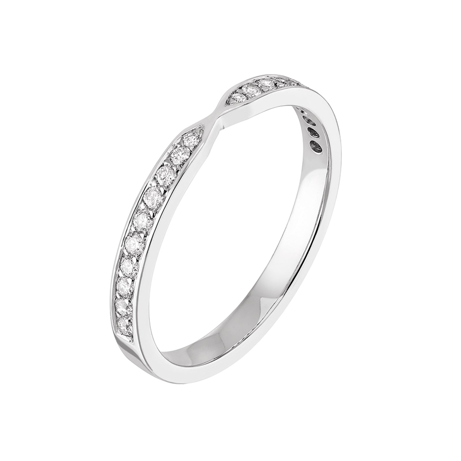 0.22 CT Round Shaped Moissanite Channel Setting Wedding Band - Camila Brown