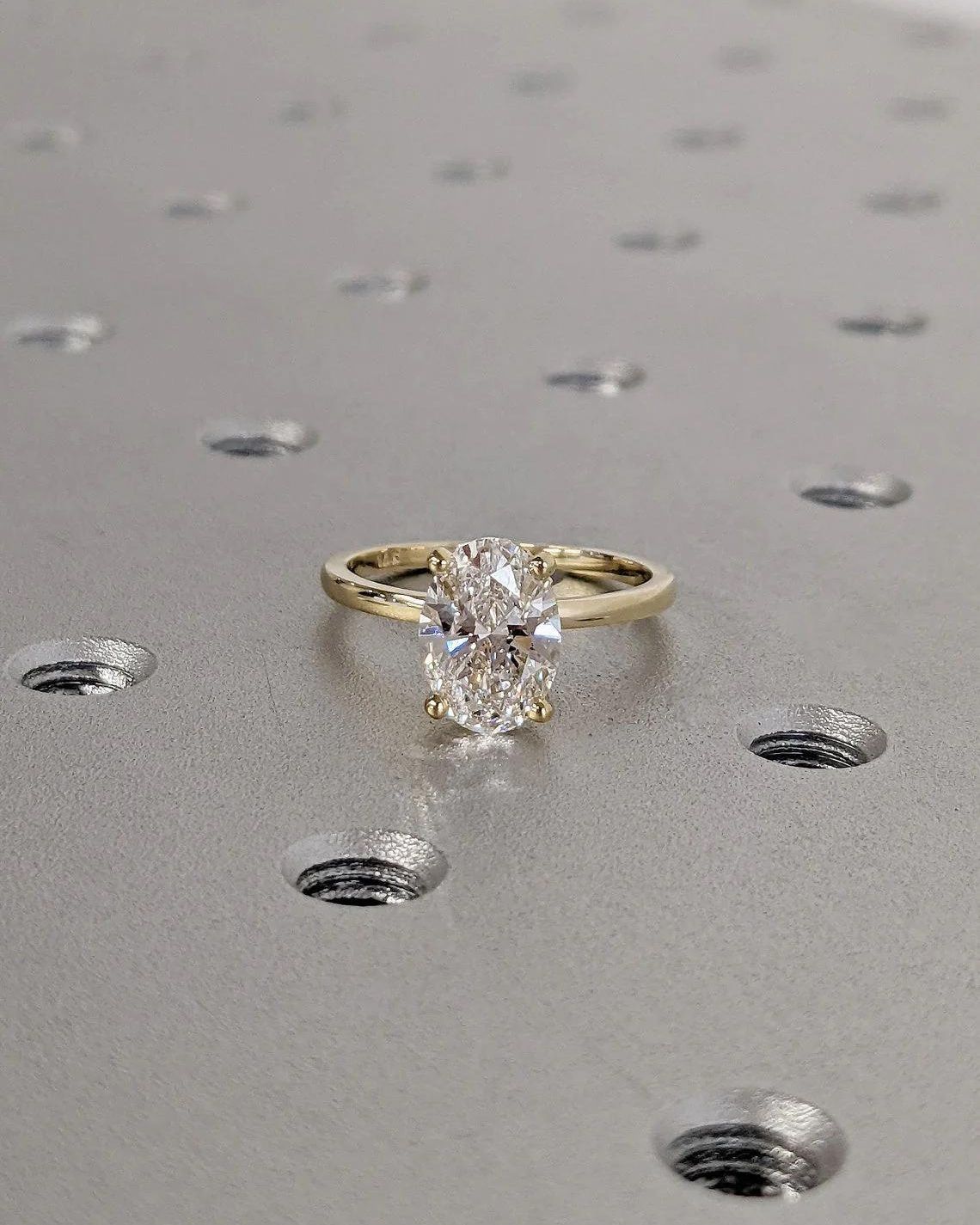 1.50 CT Oval F/VS1 CVD Diamond Solitaire Engagement Ring - Camila Brown