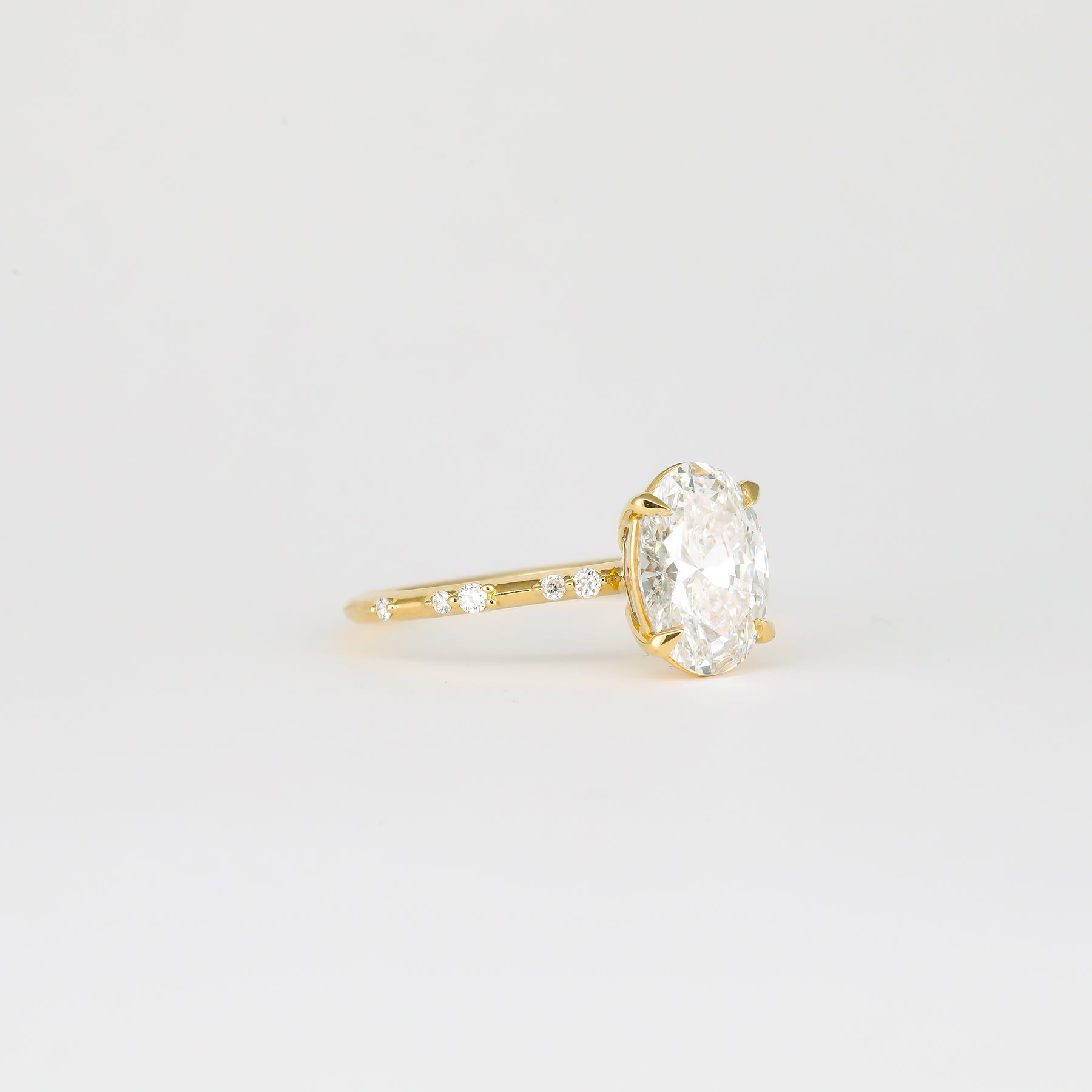1.83 -3.50 CT Oval  Lab Grown Diamond Dainty Engagement ring