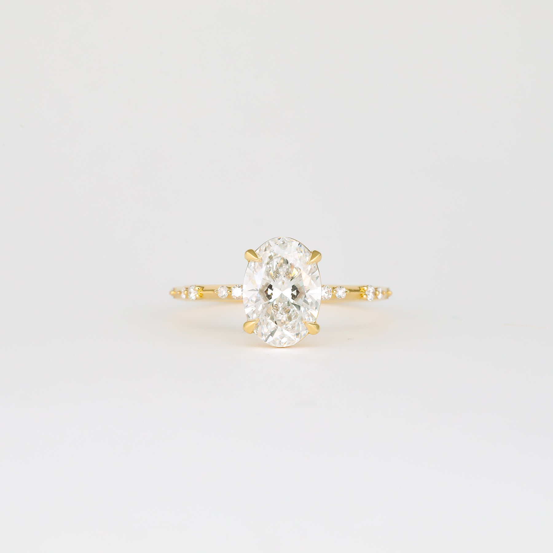 1.83 -3.50 CT Oval  Lab Grown Diamond Dainty Engagement ring
