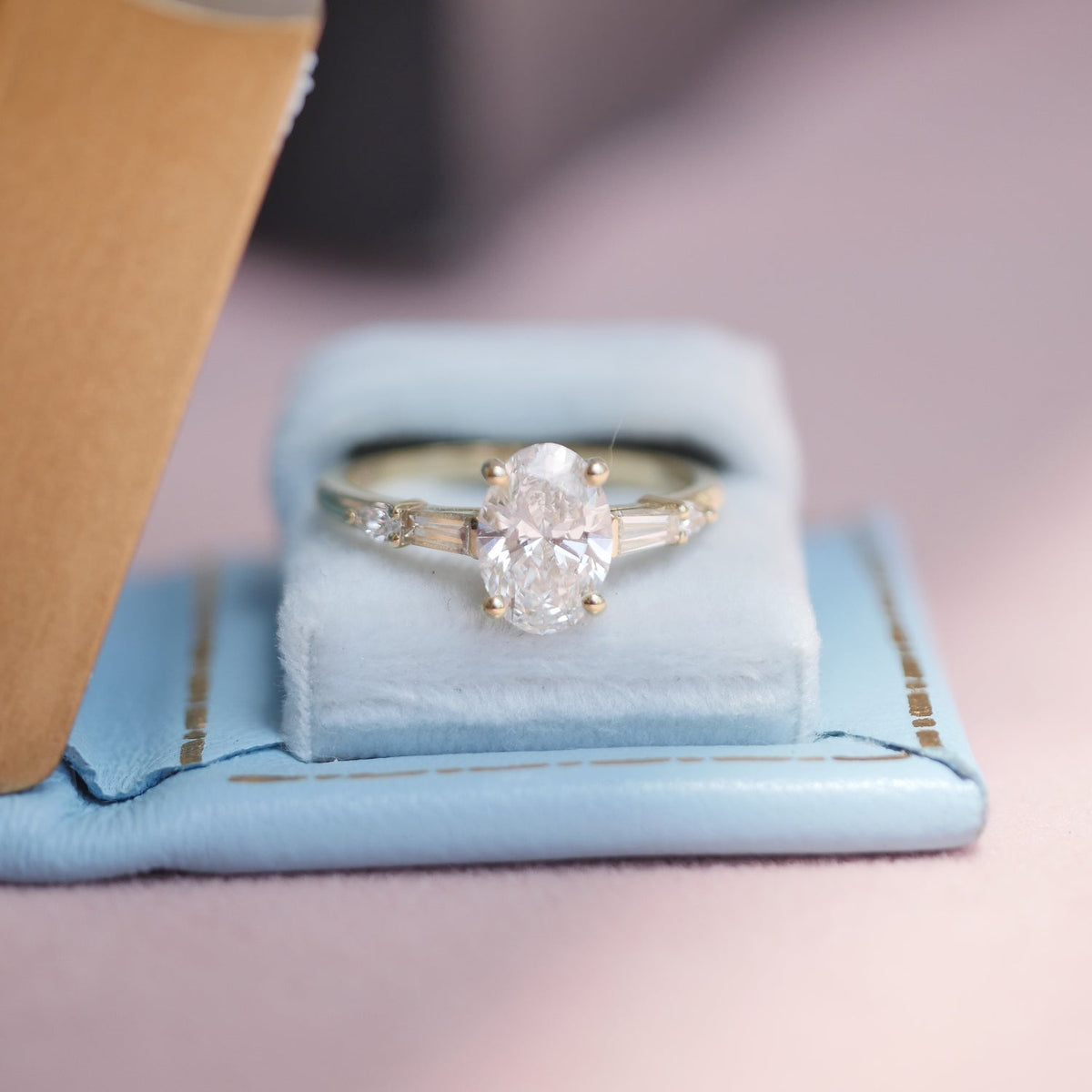 1.0 CT Oval Shape Lab Grown Pave Setting Engagement Ring