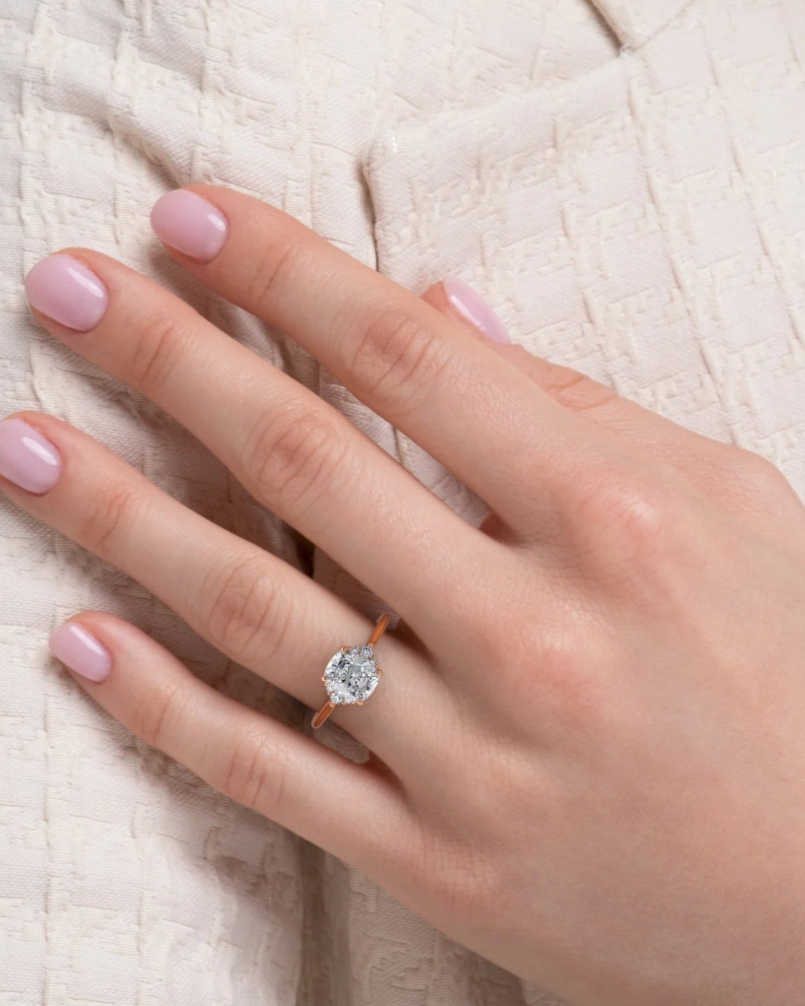 2.0 - 4.0 CT Elongated Cushion Cut  Lab Grown Diamond Cluster Engagement Ring