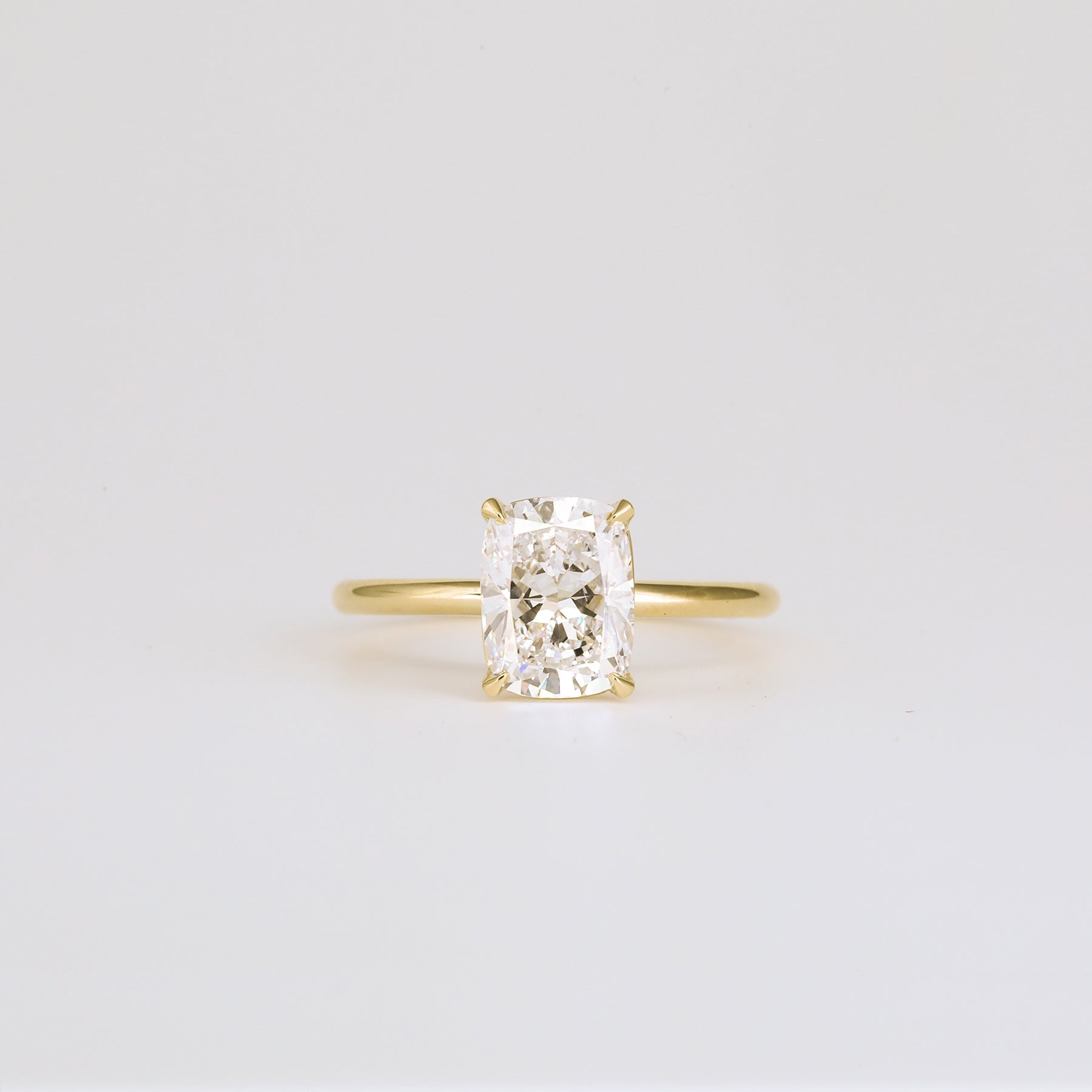 1.0 -3.0 CT cushion  Lab Grown Diamond Solitaire Engagement ring