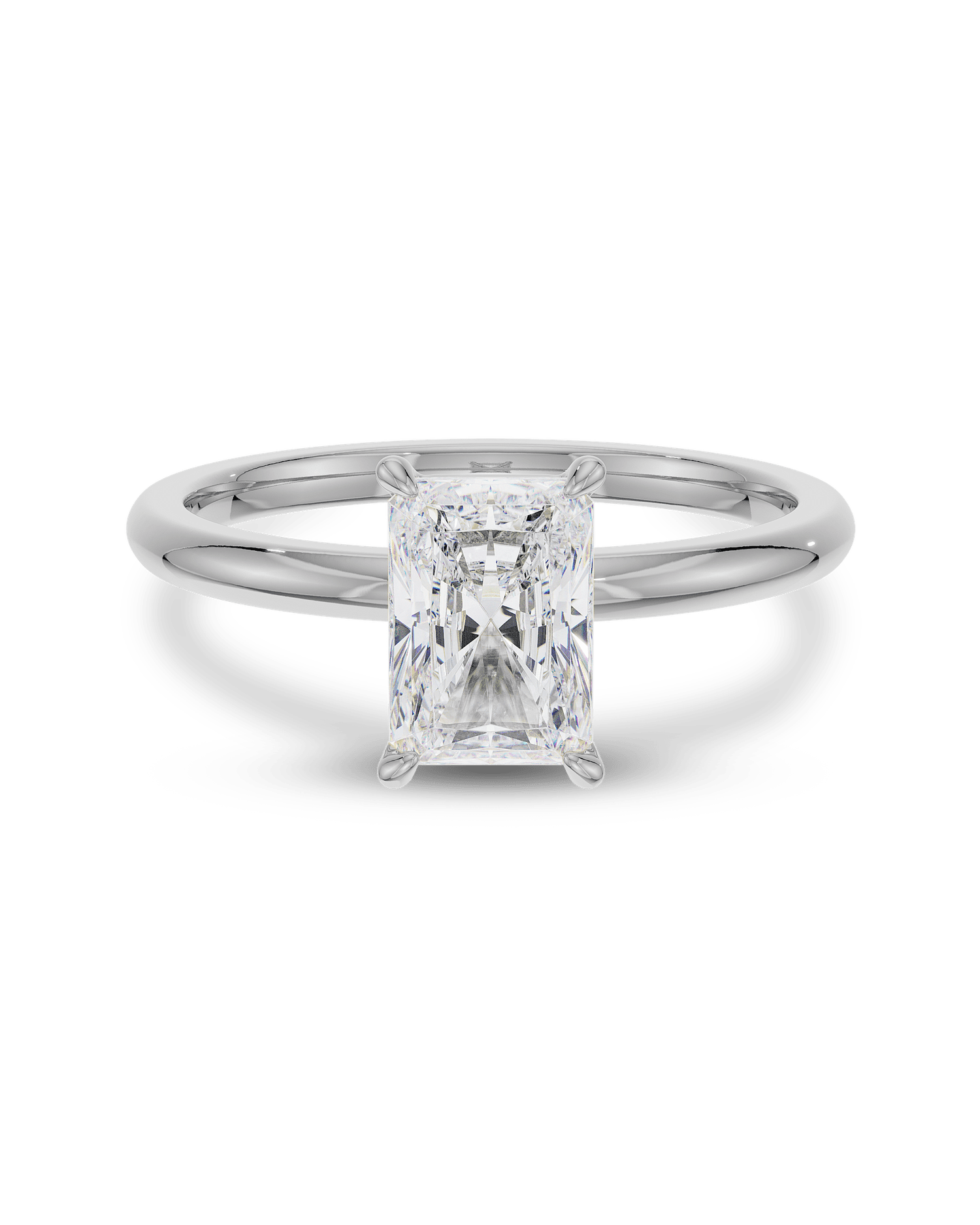 2.0 -4.0 CT Radiant CVD Diamond Solitaire Engagement Ring