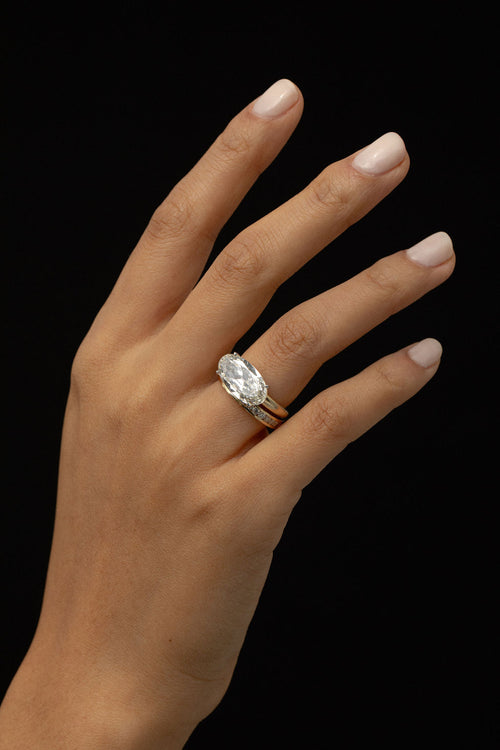 4.55 CT Oval Cut Solitaire Setting Moissanite Engagement Ring-Home Trial Ring for Anna
