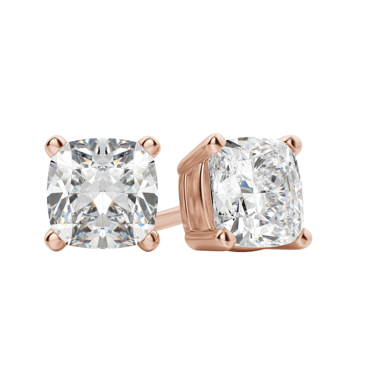 0.50 CT-2.0 CT Cushion Solitaire F/VS Lab Grown Diamond Earrings - Camila Brown