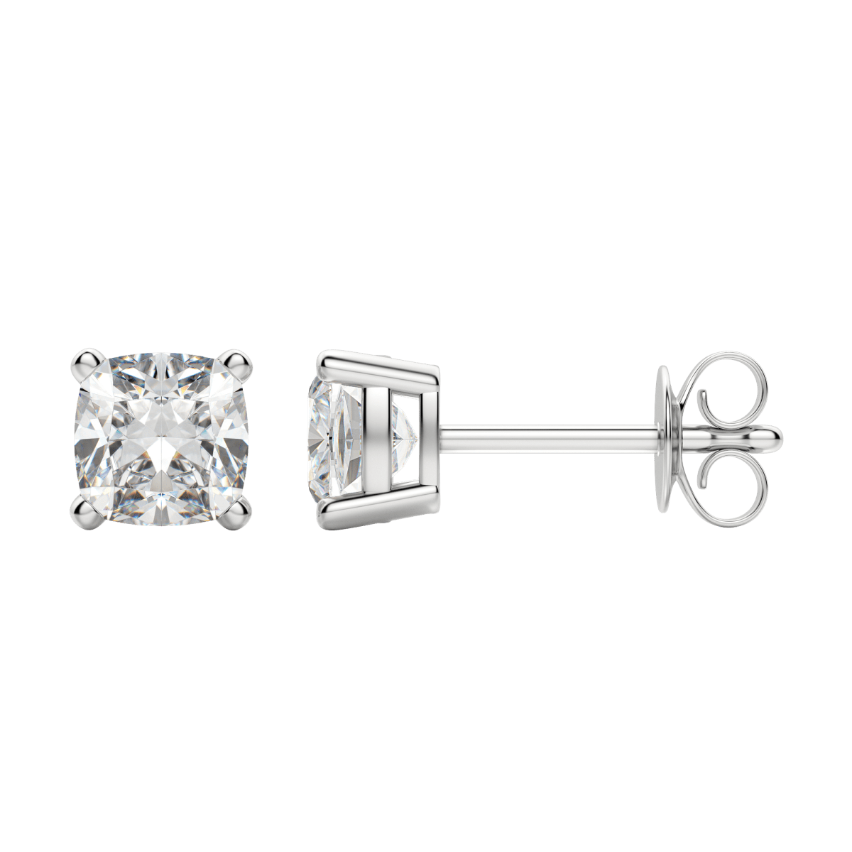 0.50 CT-2.0 CT Cushion Solitaire F/VS Lab Grown Diamond Earrings - Camila Brown