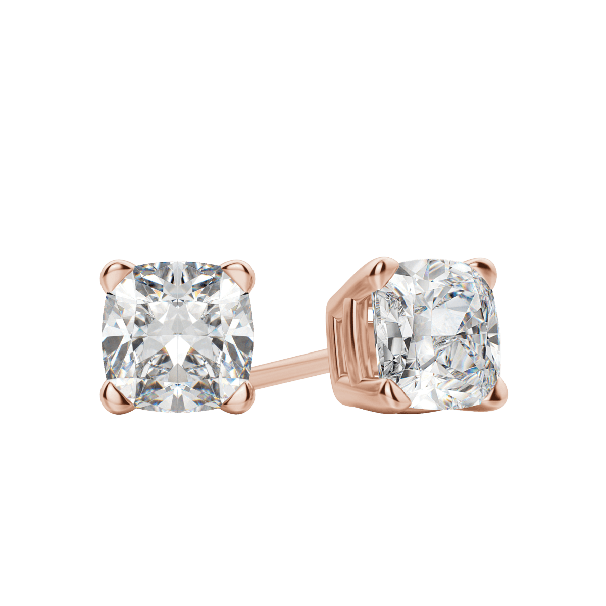 0.50 CT-2.0 CT Cushion Solitaire F/VS Lab Grown Diamond Earrings - Camila Brown