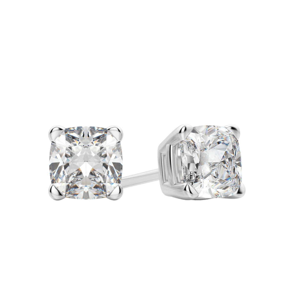 0.50 CT-2.0 CT Cushion Solitaire F/VS Lab Grown Diamond Earrings - Camila Brown