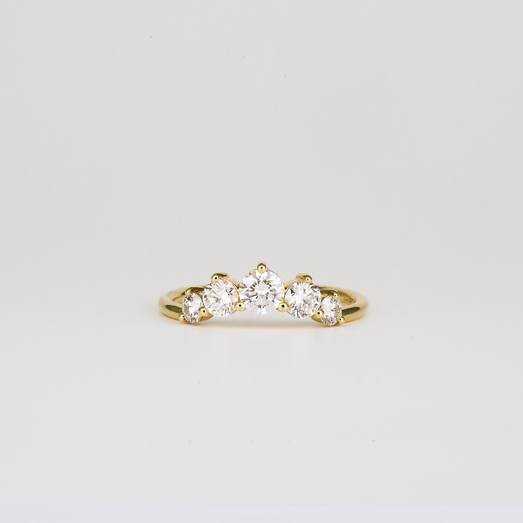 0.72 TCW Round Lab Grown Diamond Curve Wedding Band