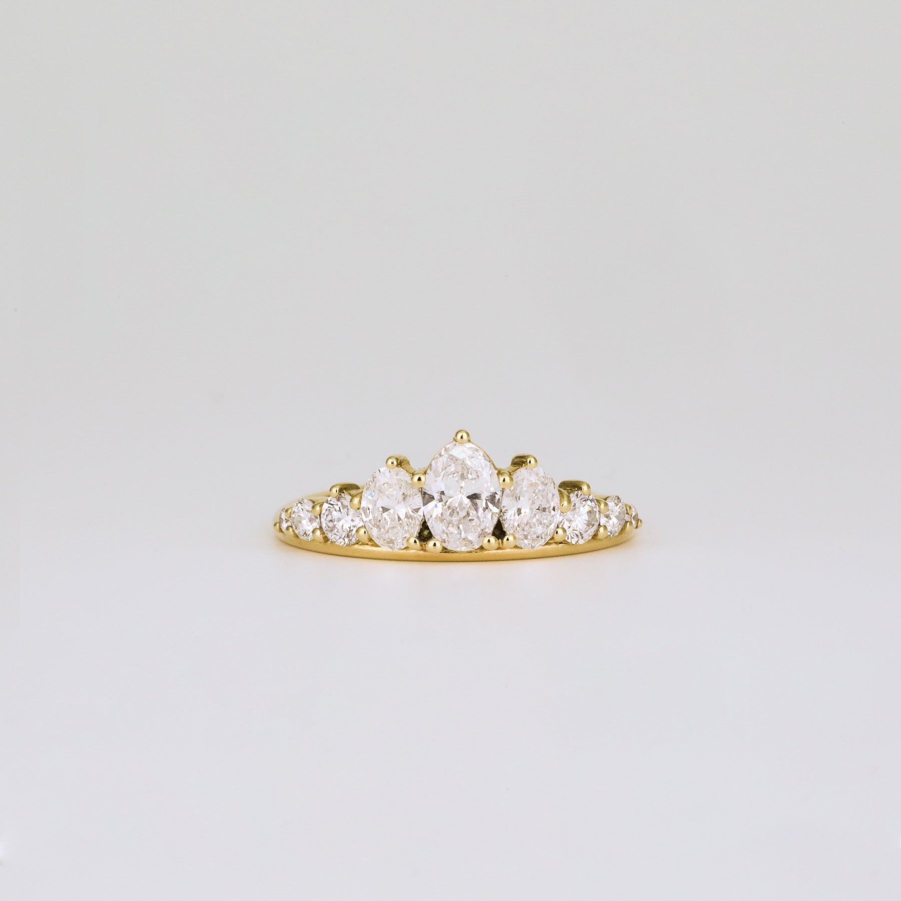 0.95 TCW Oval & Round Lab Grown Diamond Pave Wedding Band