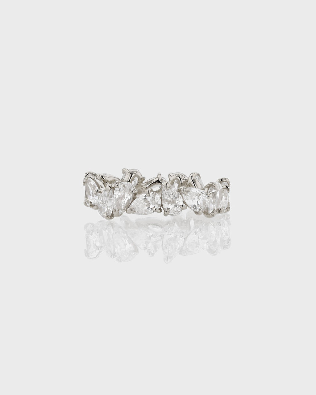 0.30 TCW Pear EF-VVS Diamond Endless Wedding Band
