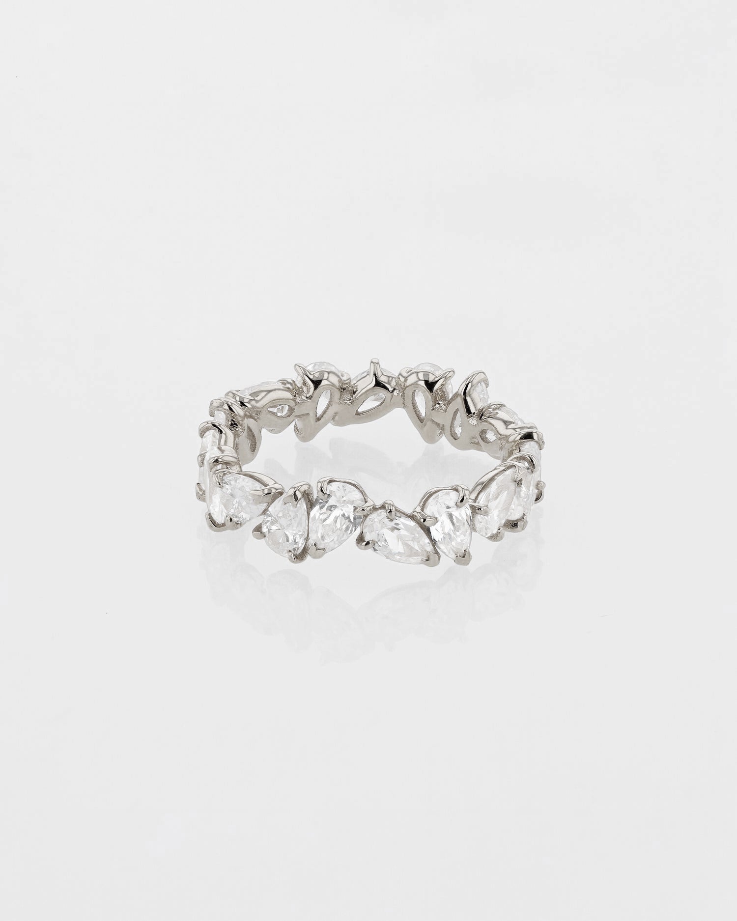 0.30 TCW Pear EF-VVS Diamond Endless Wedding Band