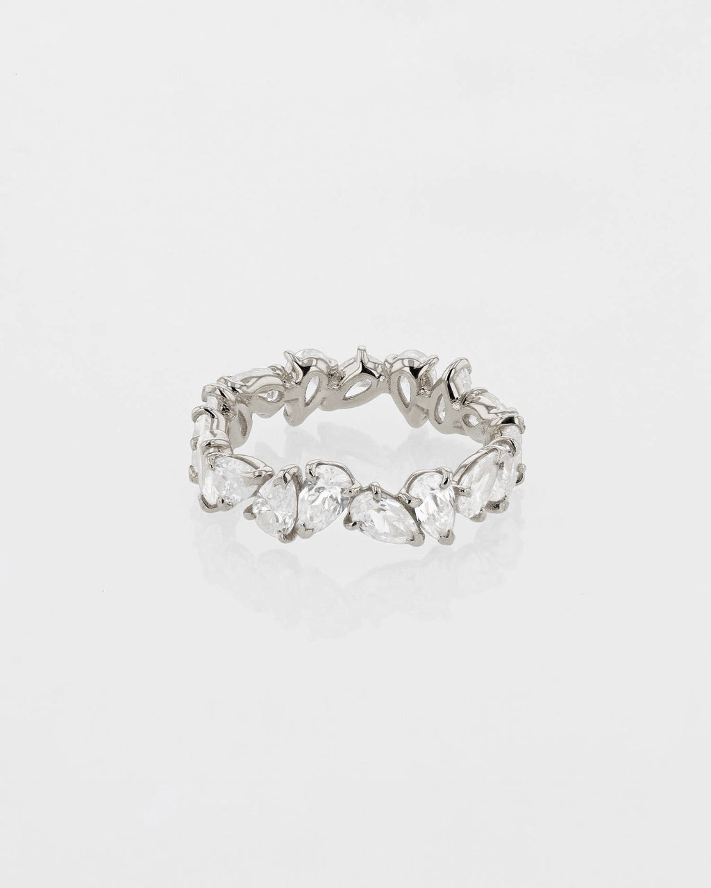 0.30 TCW Pear EF-VVS Diamond Endless Wedding Band