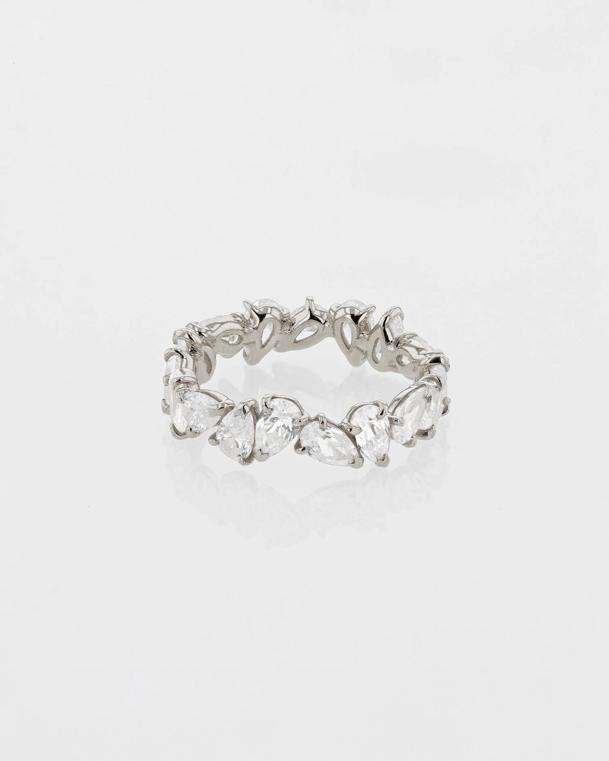 0.30 TCW Pear EF-VVS Diamond Endless Wedding Band