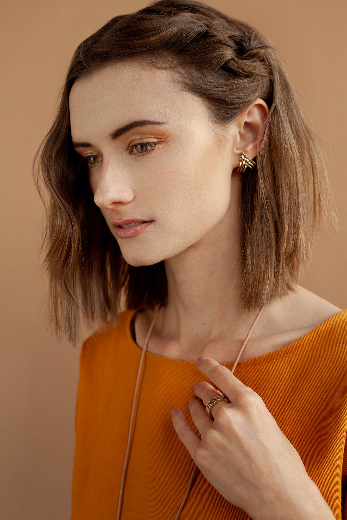 Heart Shape Split Stud Earrings