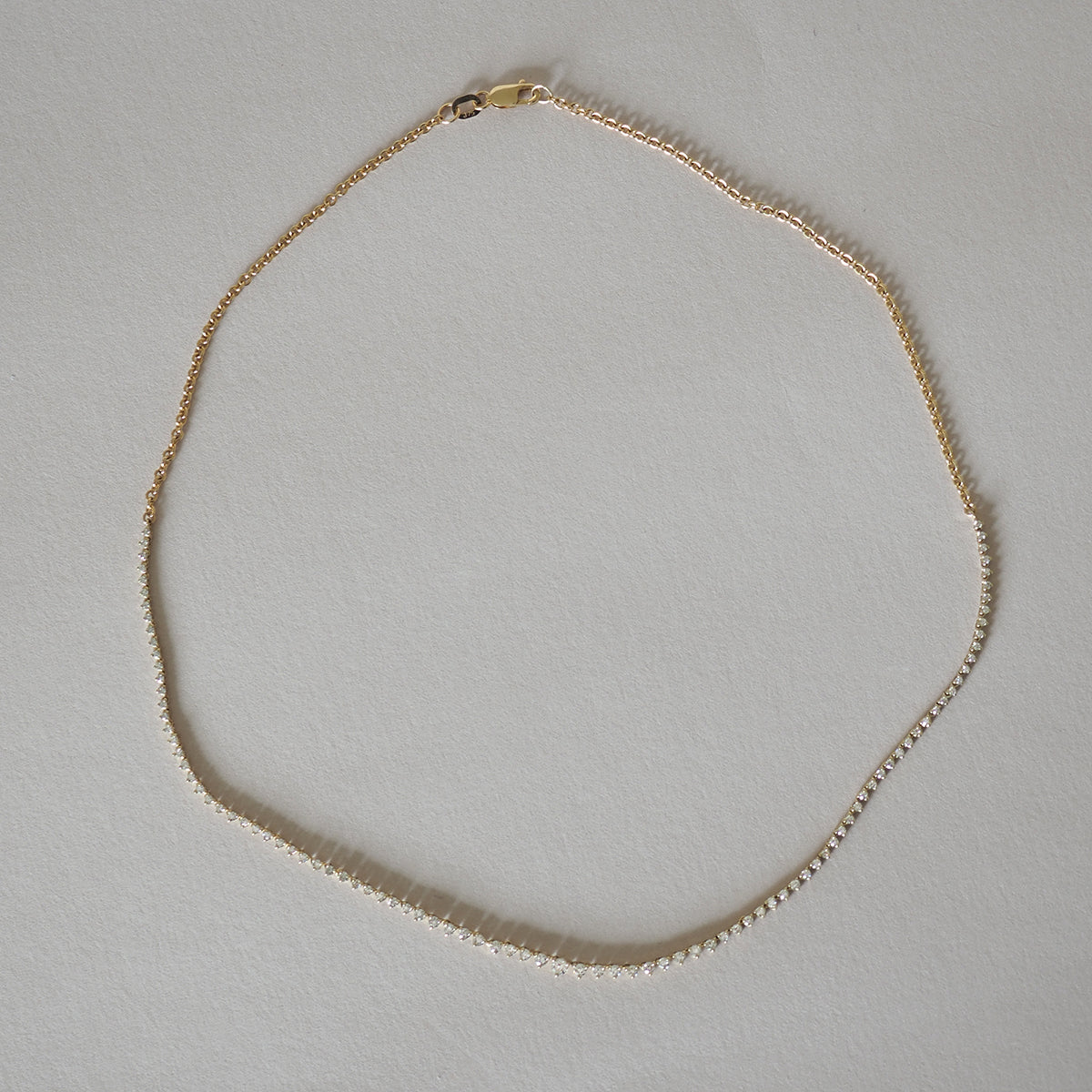 Round Lab Grown Diamond graduating Tennis Necklace