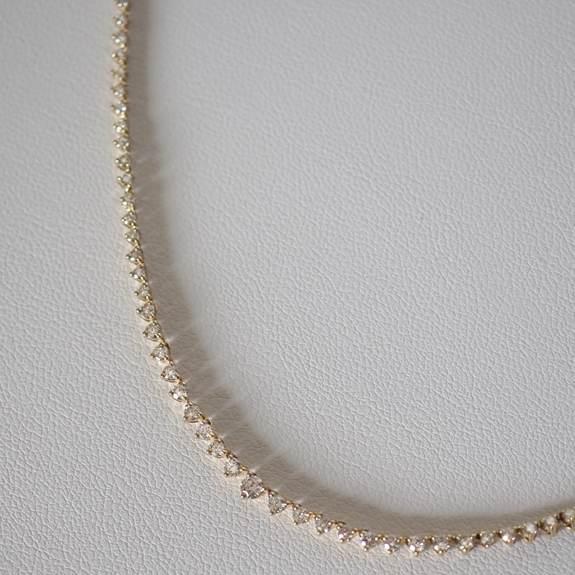Round Lab Grown Diamond graduating Tennis Necklace
