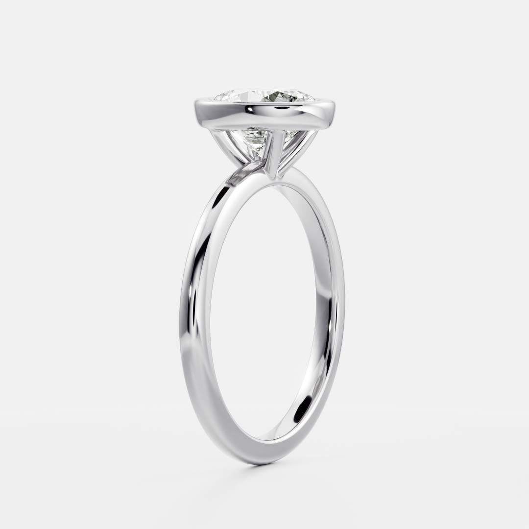 1.0- 3.0 CT Oval Lab Grown Diamond Bezel Engagement Ring