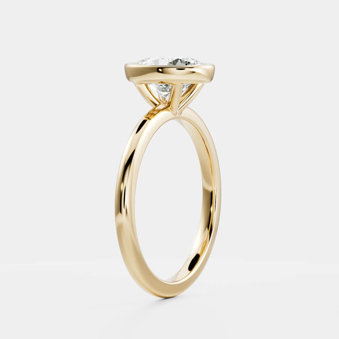 1.0- 3.0 CT Oval Lab Grown Diamond Bezel Engagement Ring