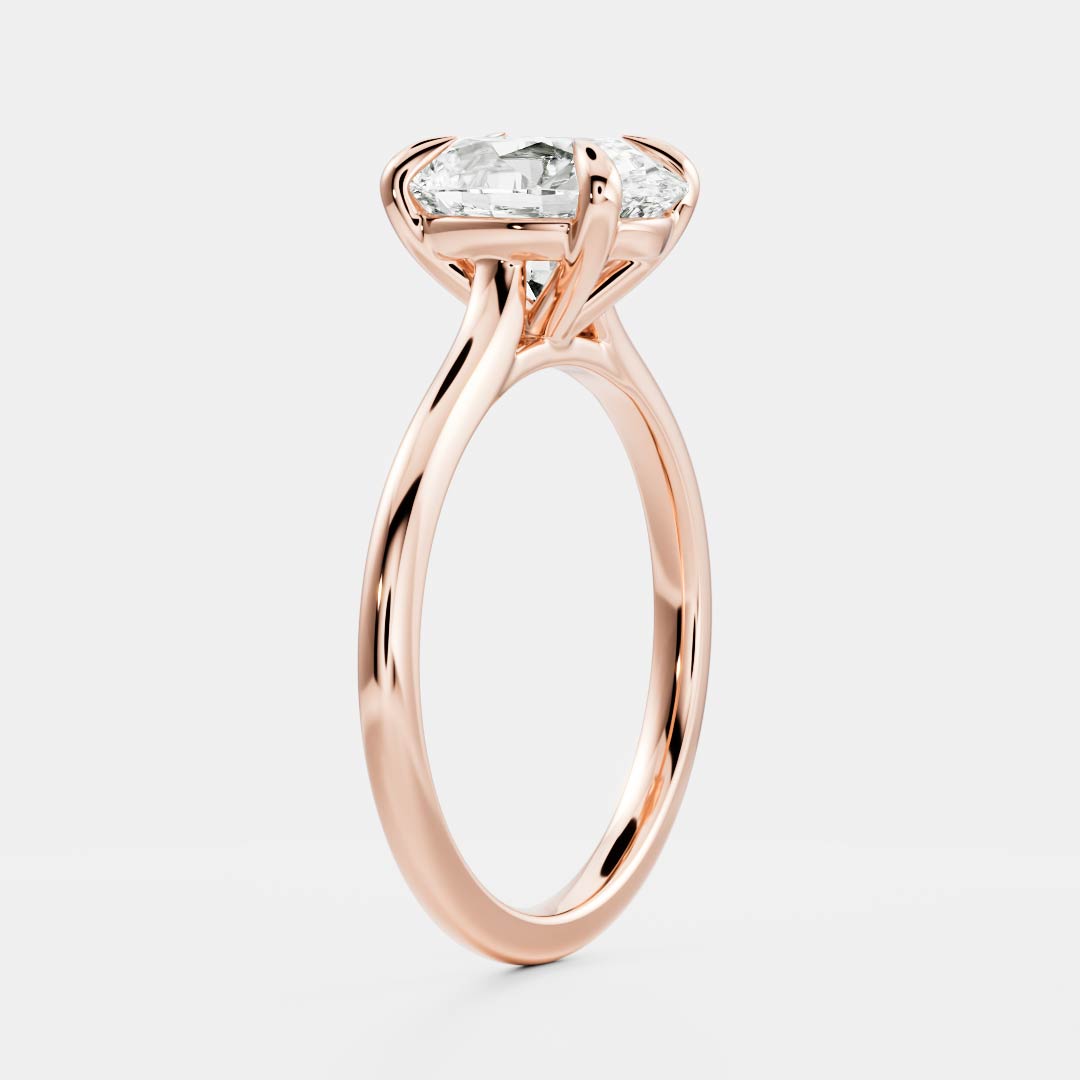 1.0- 3.0 CT Oval Lab Grown Diamond Solitaire Engagement Ring