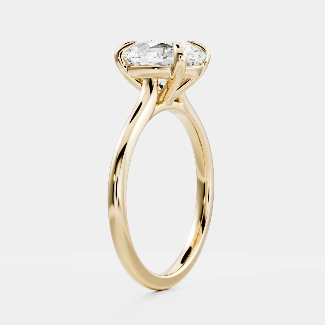 1.0- 3.0 CT Oval Lab Grown Diamond Solitaire Engagement Ring