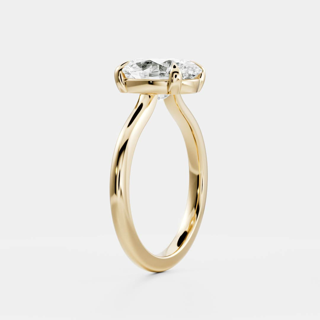 1.0- 2.50 CT Oval Lab Grown Diamond Solitaire Engagement Ring