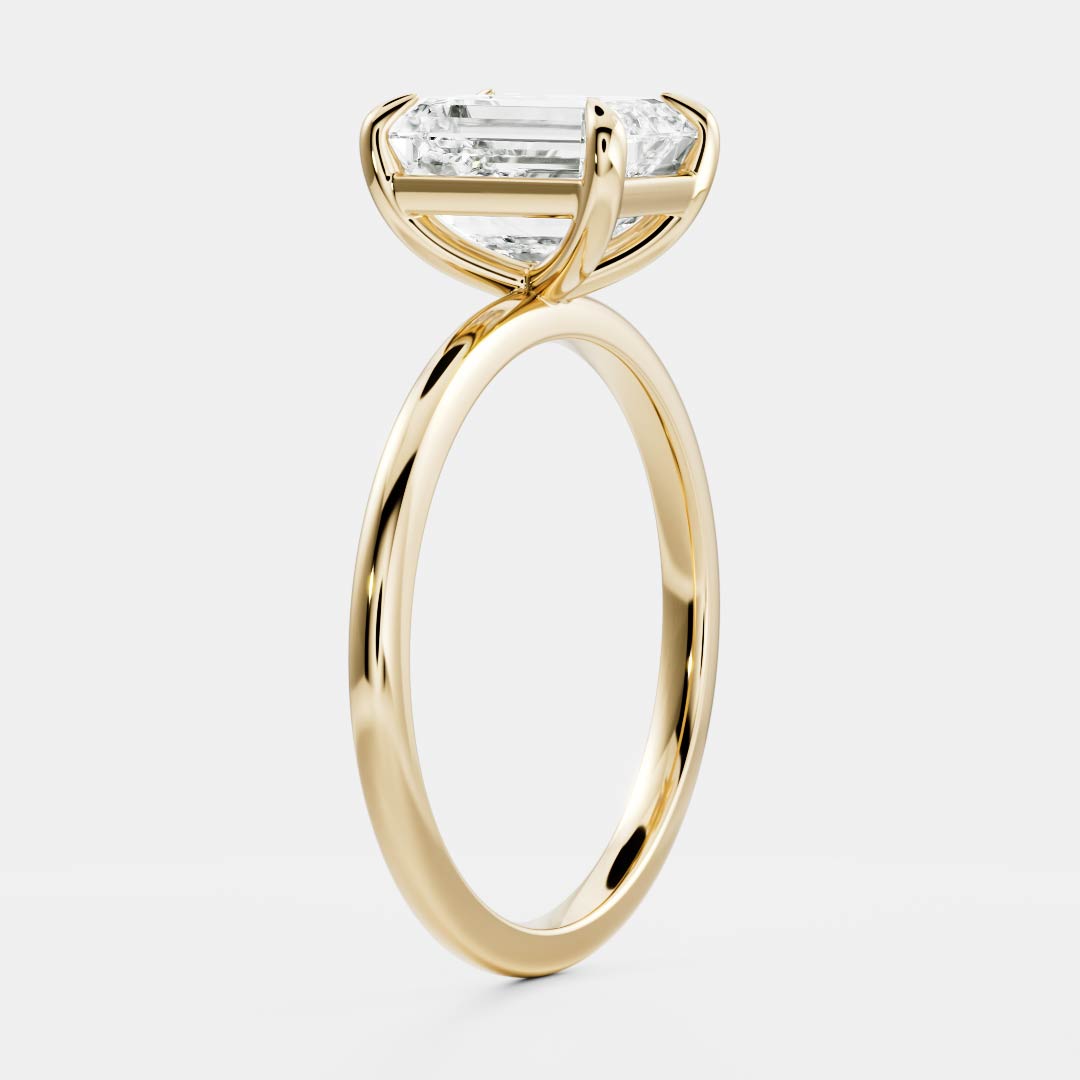 2.5 - 3.5 CT Emerald Lab Grown Diamond Solitaire Engagement Ring