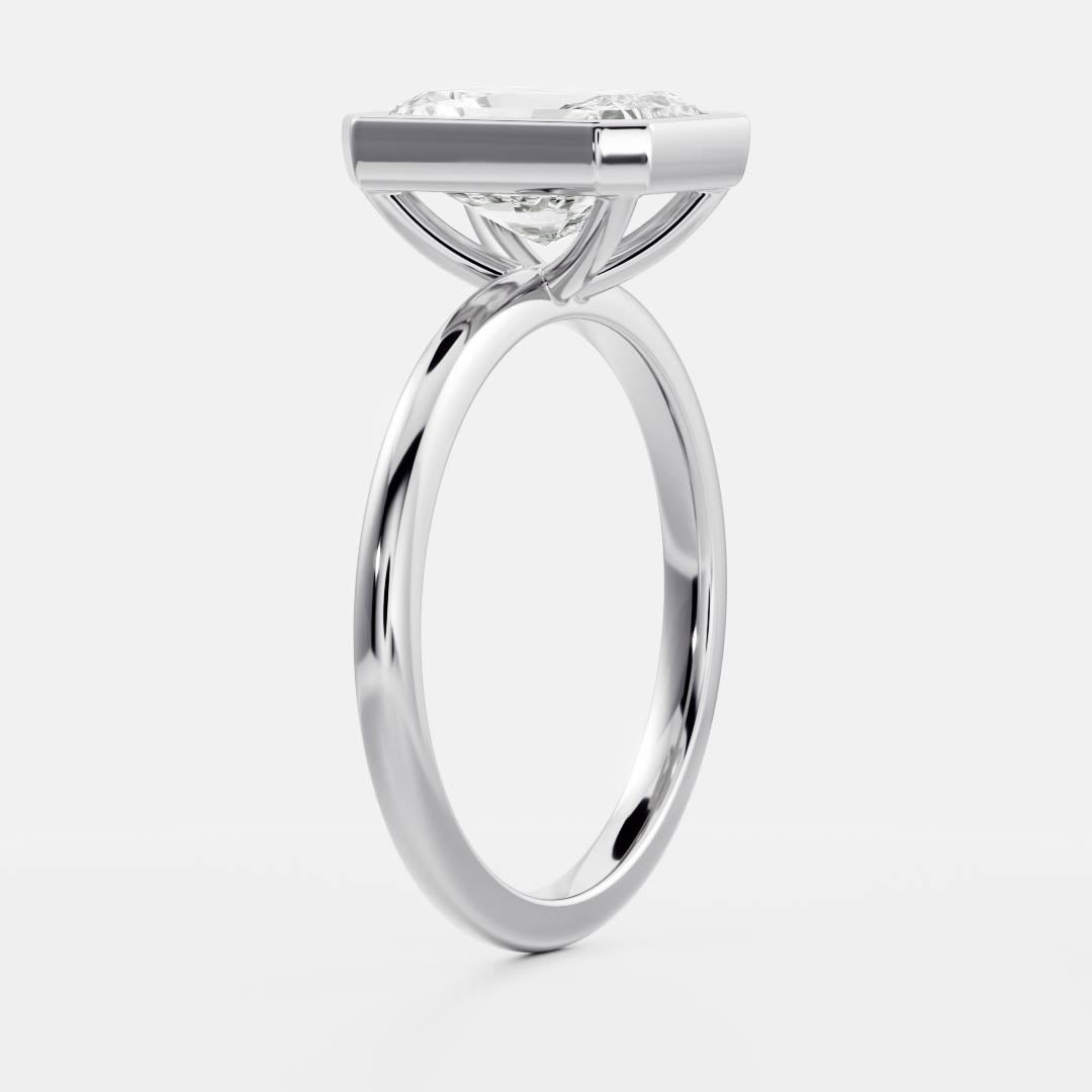 2.0 - 4.0 CT Radiant Lab Grown Diamond Bezel Engagement Ring