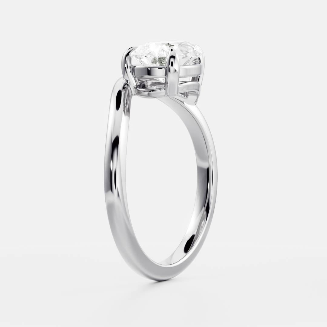 2.0 - 4.0 CT Pear Lab Grown Diamond Curved Engagement Ring