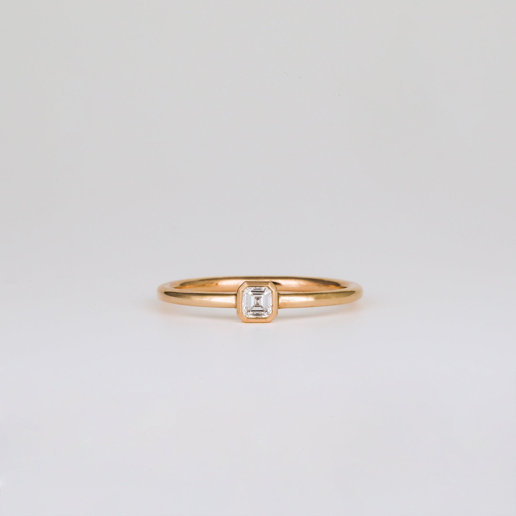 0.15 CT Asscher CVD Diamond Unique Daily Wear Ring