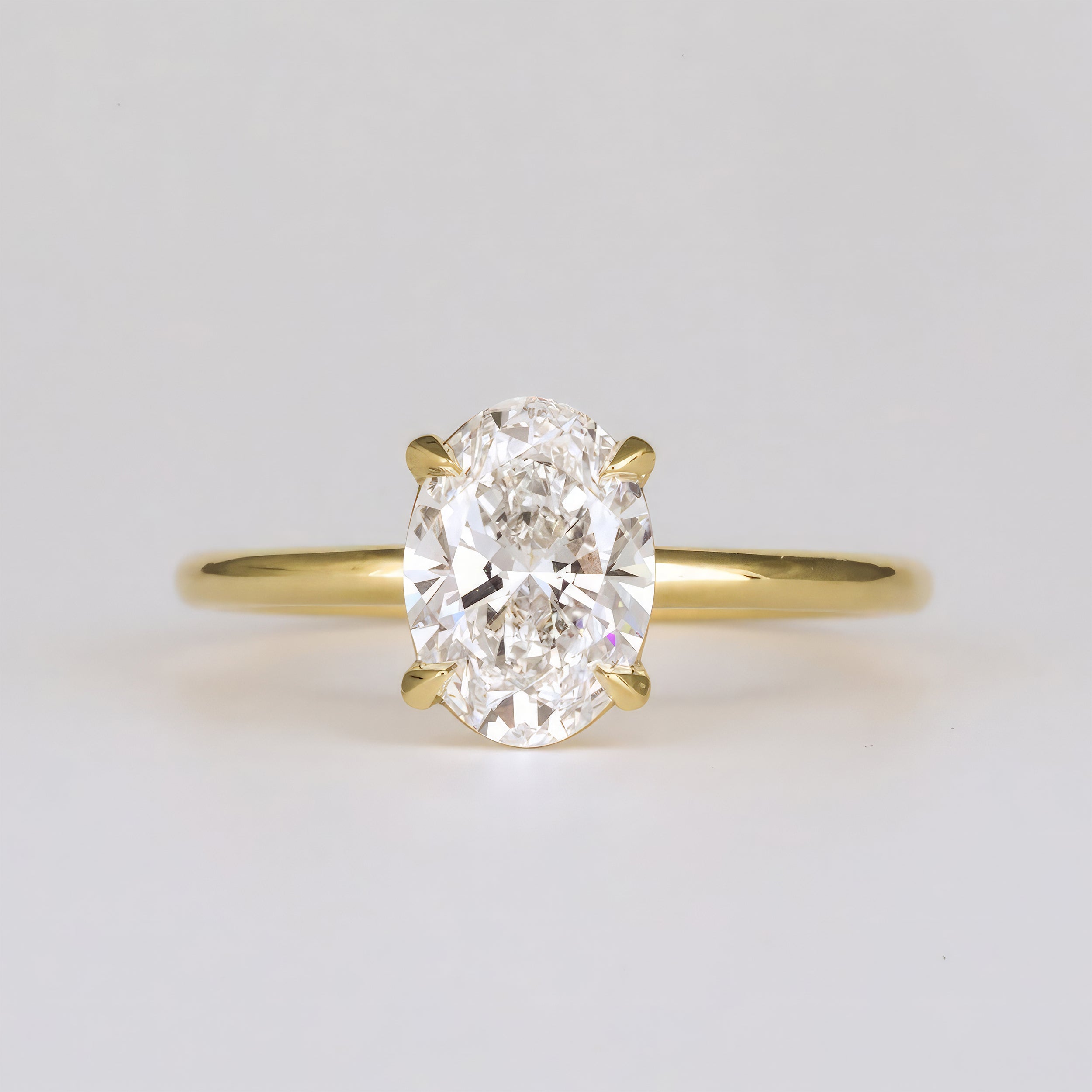 1.36 -3.50 CT Oval  Lab Grown Diamond Solitaire Engagement ring