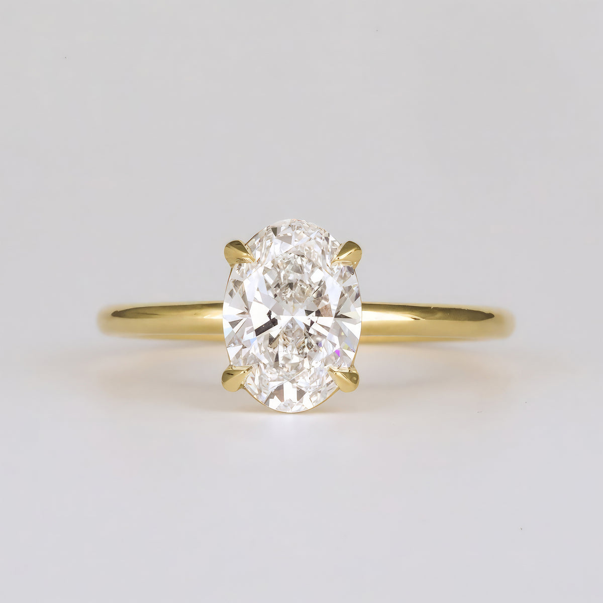 1.36 -3.50 CT Oval  Lab Grown Diamond Solitaire Engagement ring