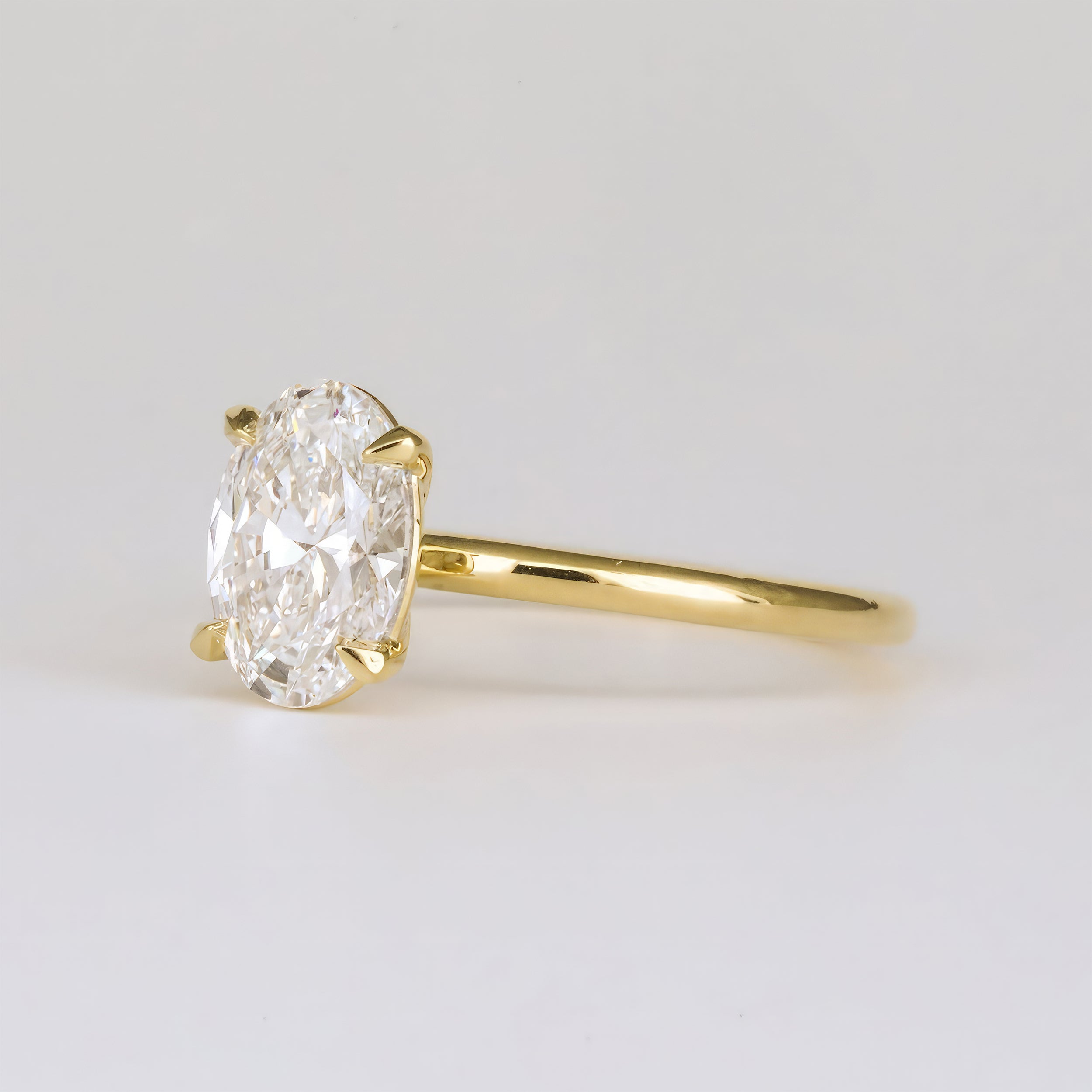 1.36 -3.50 CT Oval  Lab Grown Diamond Solitaire Engagement ring