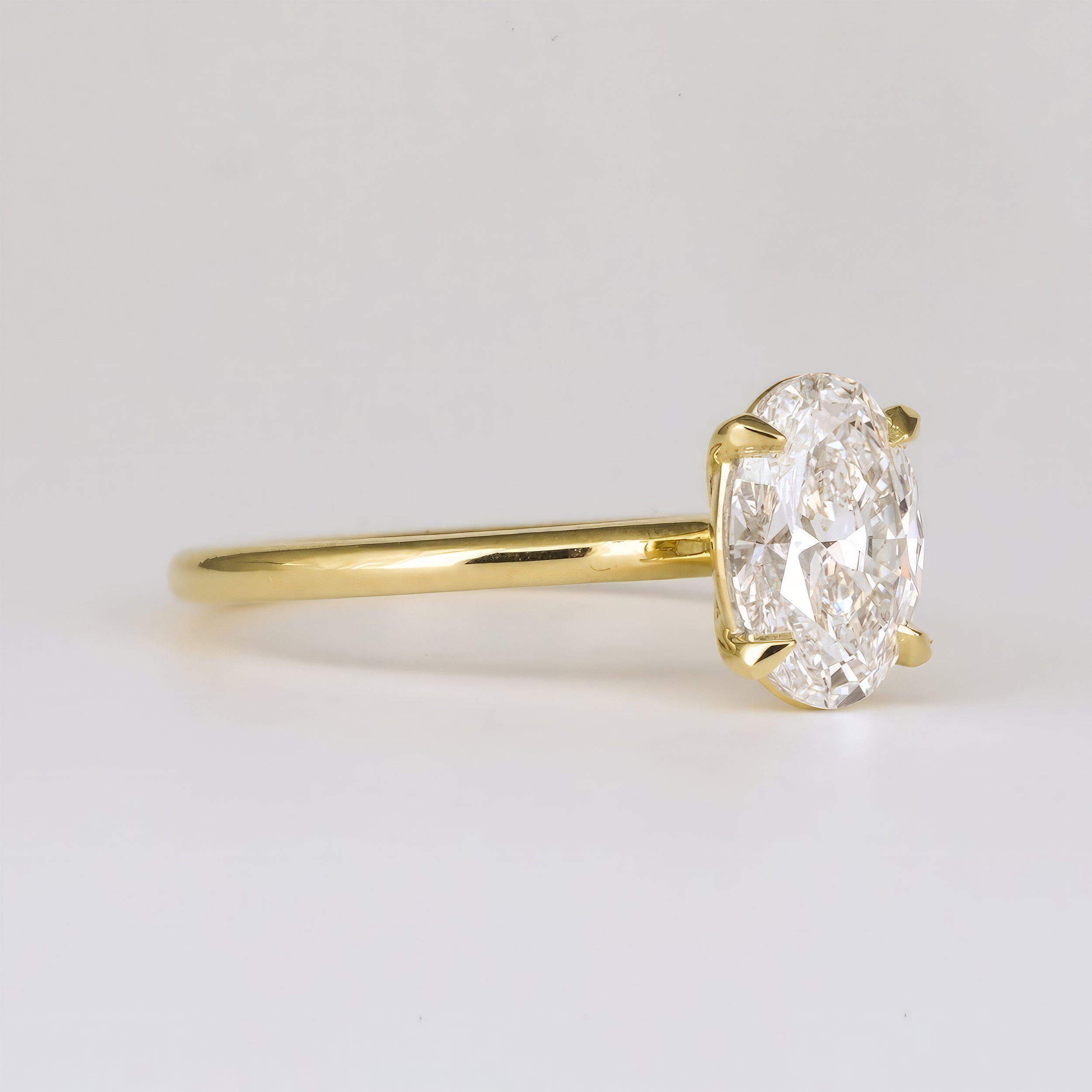 1.36 -3.50 CT Oval  Lab Grown Diamond Solitaire Engagement ring