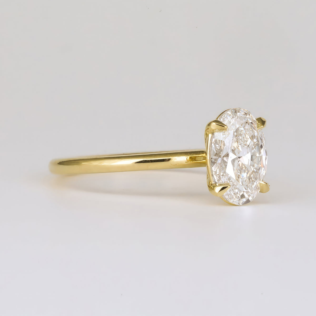 1.36 -3.50 CT Oval  Lab Grown Diamond Solitaire Engagement ring