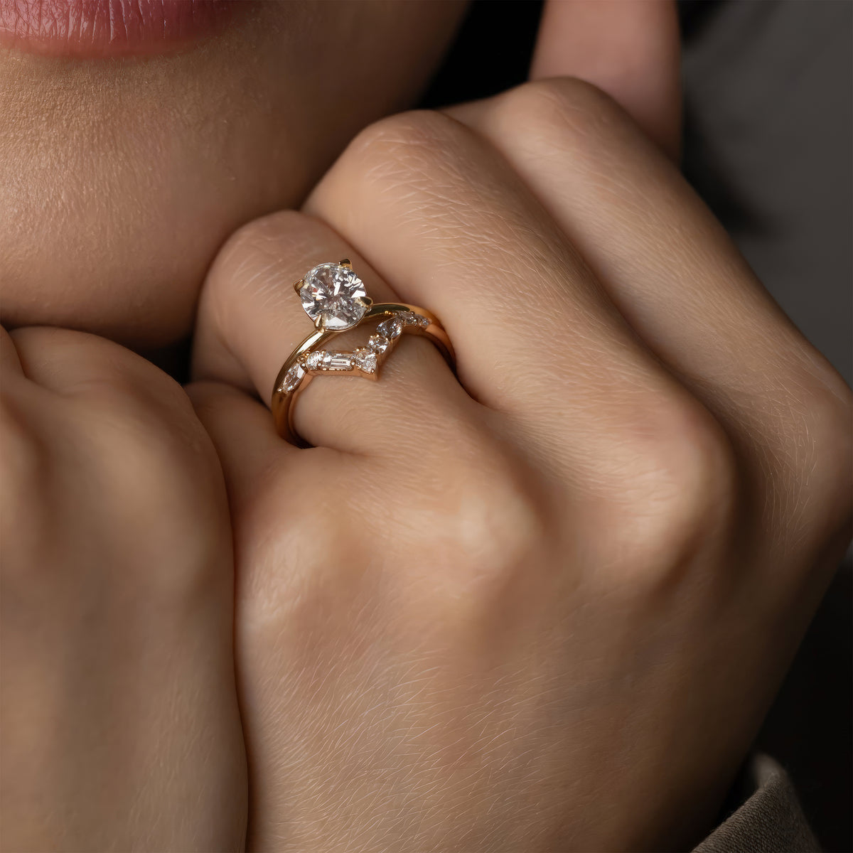 1.36 -3.50 CT Oval  Lab Grown Diamond Solitaire Engagement ring