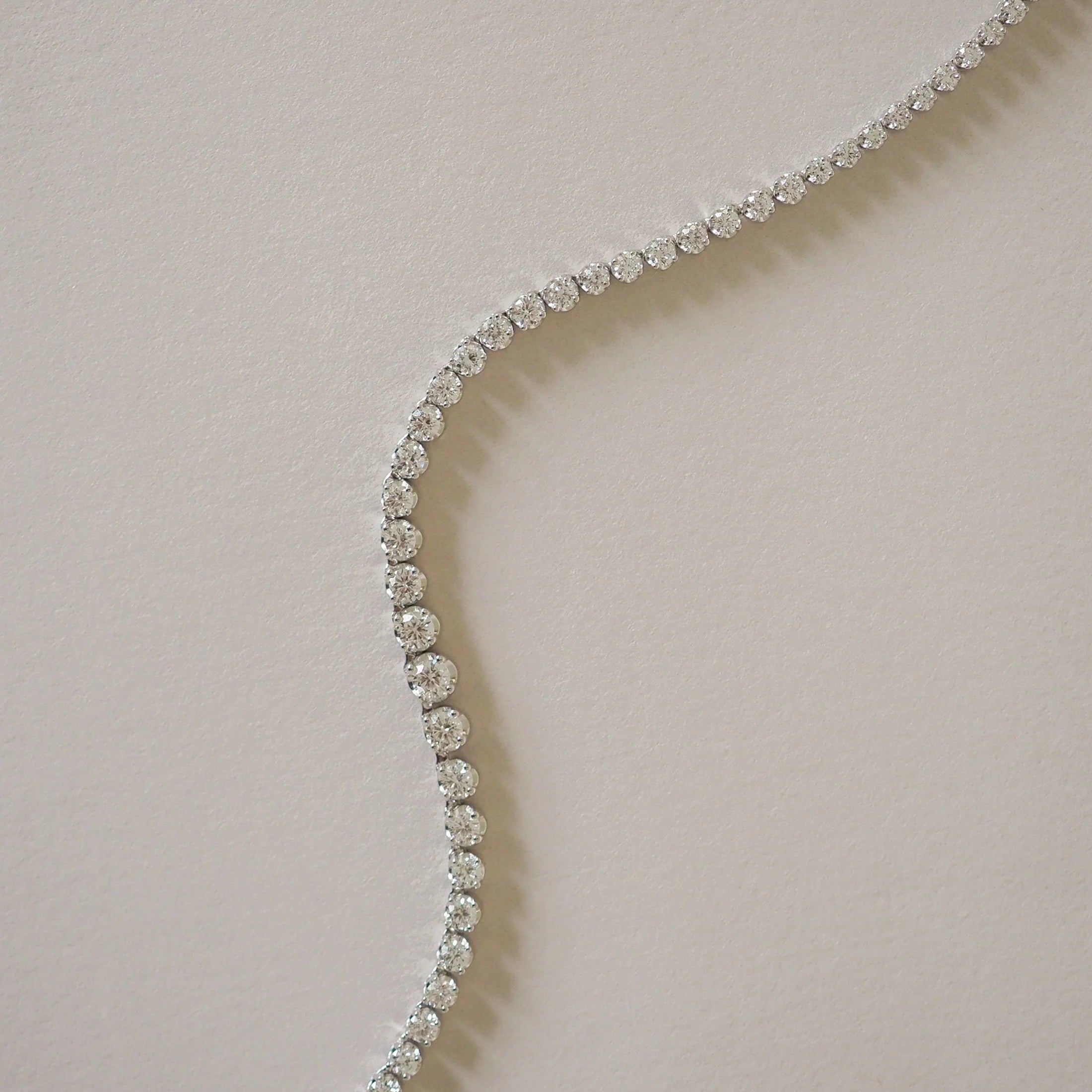 Round Lab Grown Diamond Tennis Necklace