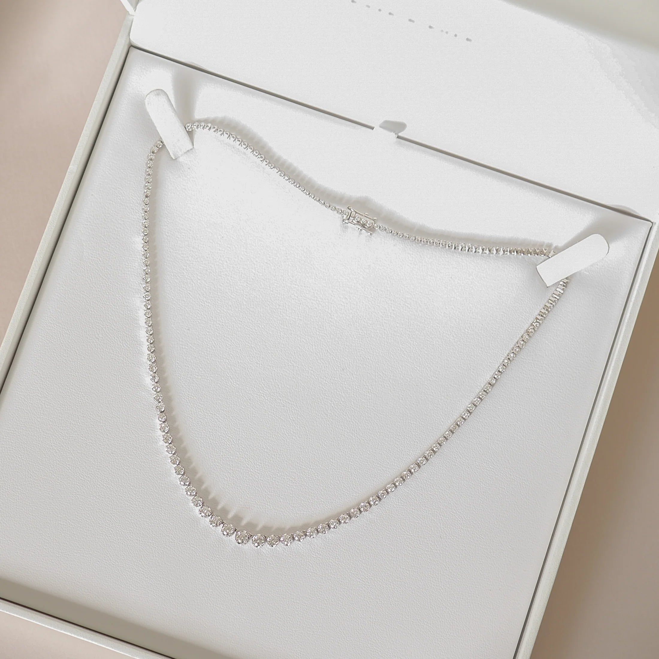Round Lab Grown Diamond Tennis Necklace