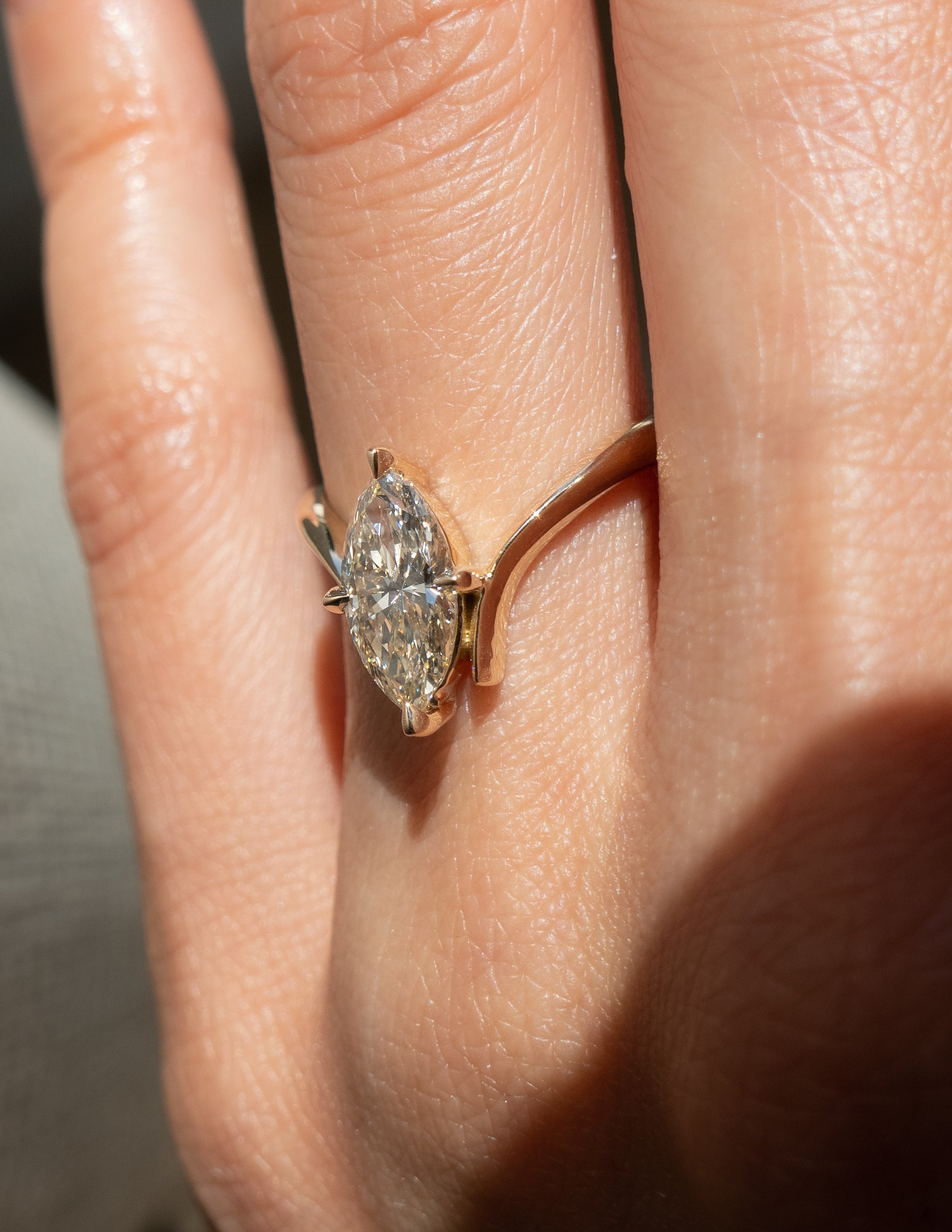 1.25 - 3.0 CT Marquise Shaped Lab Grown Diamond Soliatire Style Engagement Ring