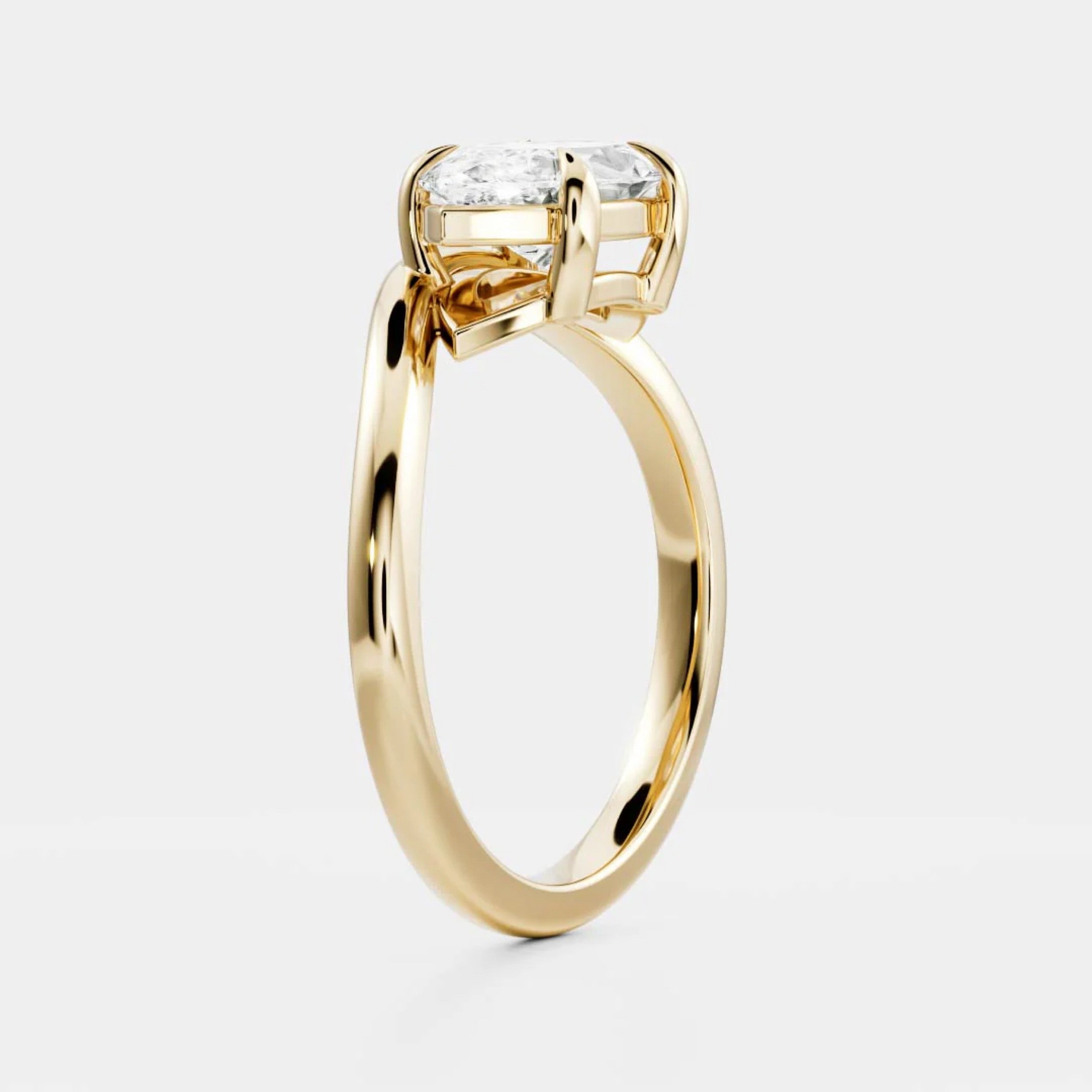 2.0 - 4.0 CT Marquise Lab Grown Diamond Curved Engagement Ring