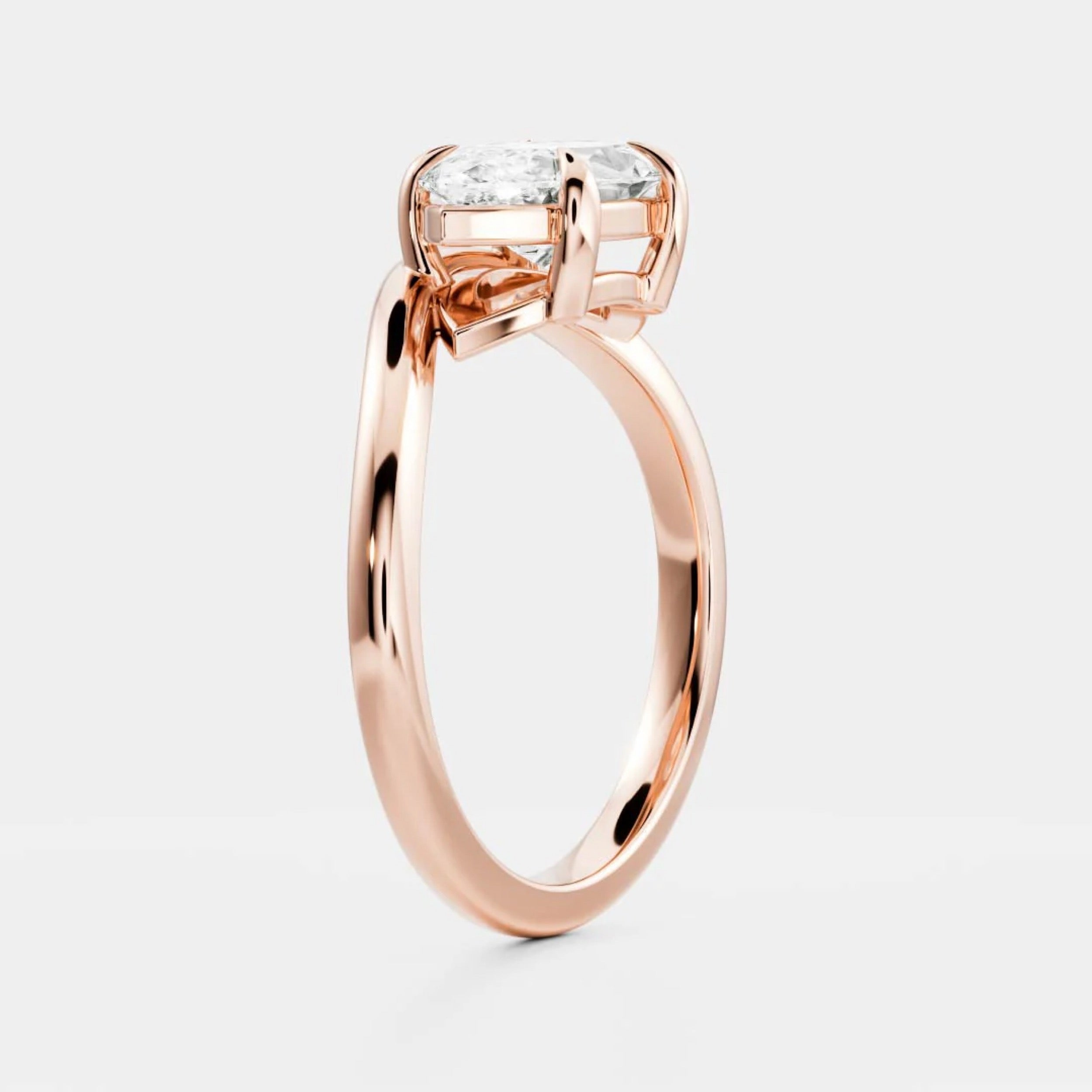 2.0 - 4.0 CT Marquise Lab Grown Diamond Curved Engagement Ring