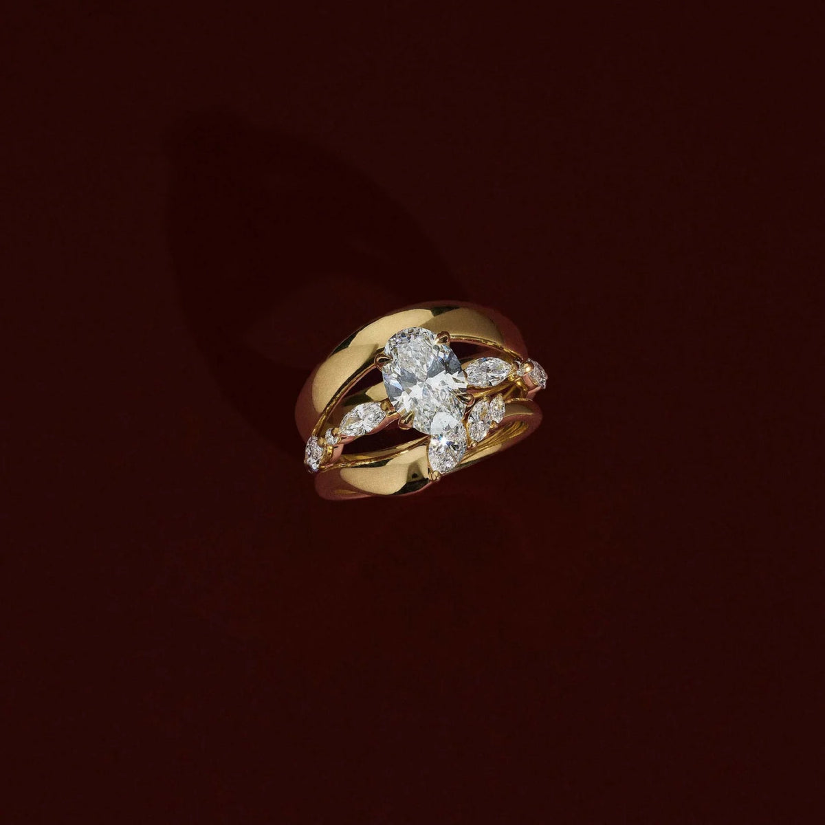 1.0 - 3.0 CT Oval Lab Grown Diamond Pave Engagement Ring