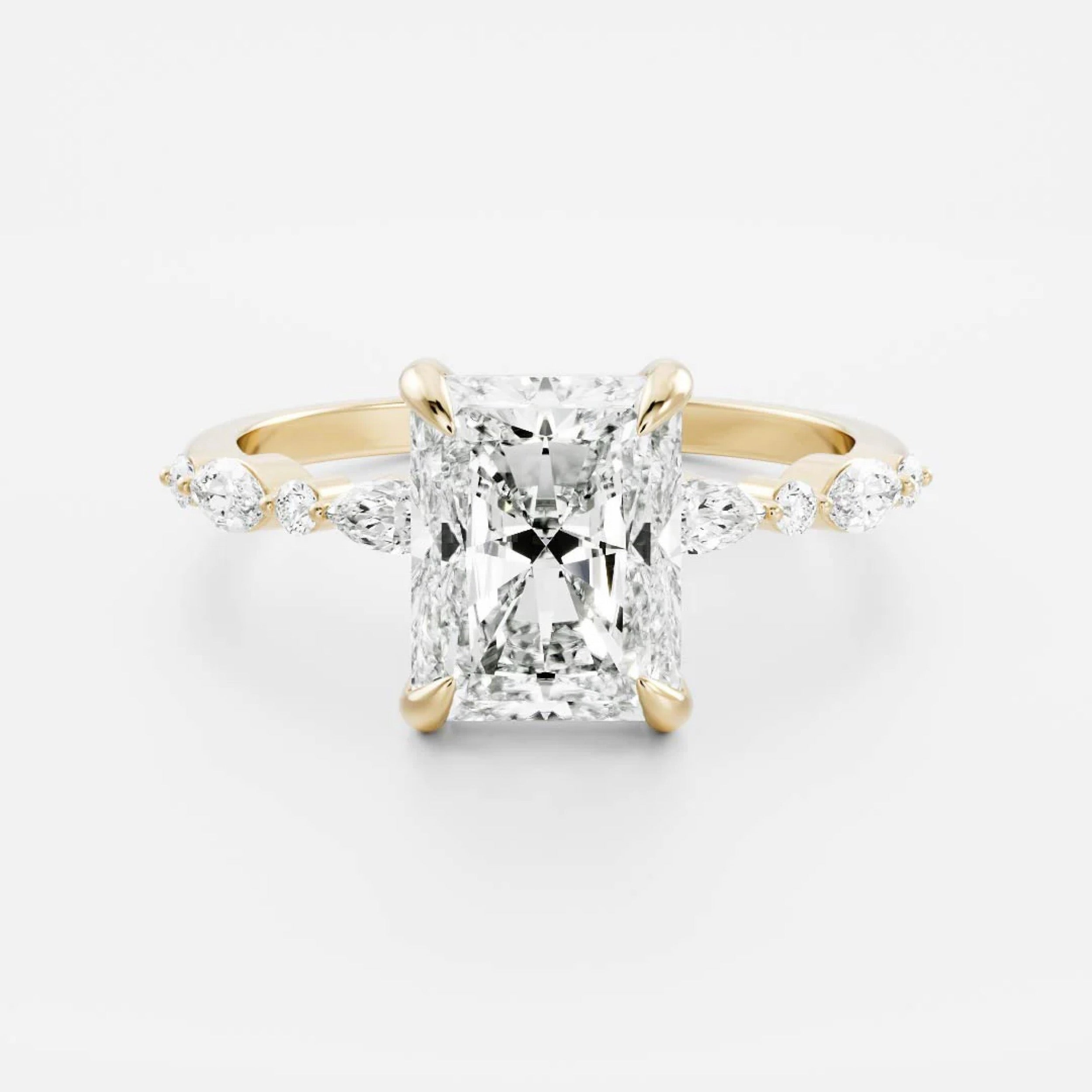 2.0 - 4.0 CT Radiant Lab Grown Diamond Solitaire Engagement Ring