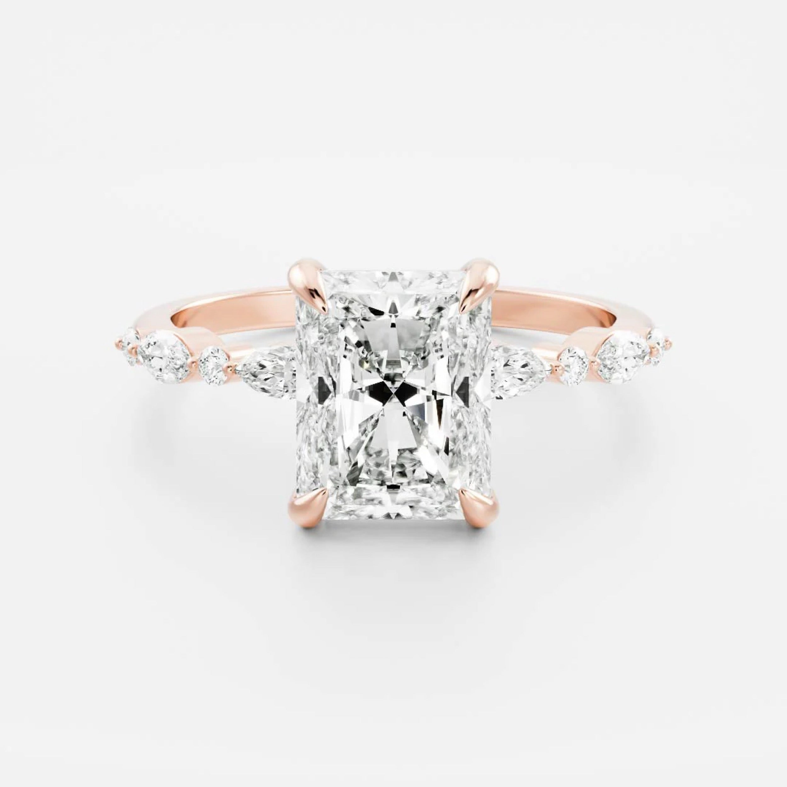 2.0 - 4.0 CT Radiant Lab Grown Diamond Solitaire Engagement Ring